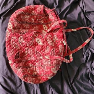 Vera Bradley red paisley quilt tote